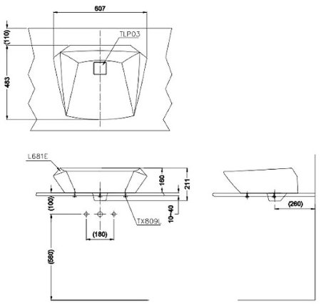 Раковина-чаша Toto Jewelhex 60 LW681B#W Белая 