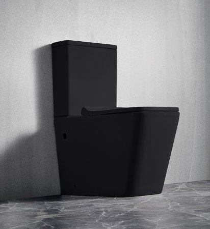 Унитаз компакт CeramaLux 2171-1MB Черный матовый с бачком и сиденьем Микролифт 