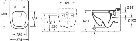 Унитаз подвесной Villeroy & Boch Subway 3.0 4608R0R1 