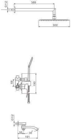 Душевая система Gappo G7107-6 Черная матовая 