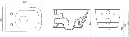 Унитаз биде Boheme Bello 971-2-W подвесной Белый глянец без сиденья 