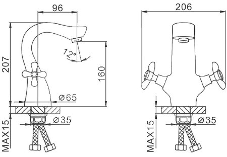 Смеситель для раковины Frap H731 F10731-B Хром 