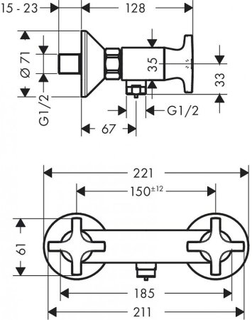 Смеситель для душа Hansgrohe Logis Classic 71260000 Хром 