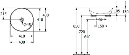 Раковина-чаша Villeroy&Boch Artis 43 417943BCW0 Fog 