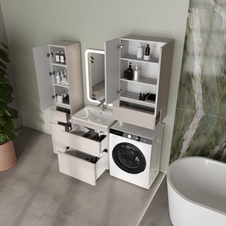 Тумба напольная STYLELINE "Атлантика 60", Люкс Плюс карамель с раковиной Атлантик 60 