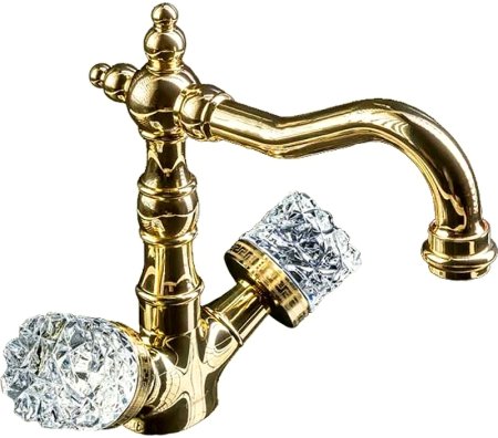 Смеситель для раковины Boheme Crystal 292-CRST Золото 