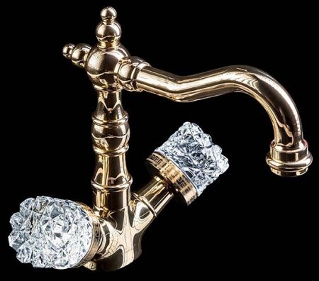 Смеситель для раковины Boheme Crystal 292-CRST Золото 