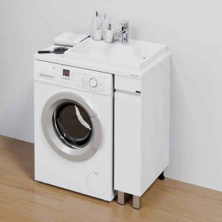 Тумба Санта Марс 19 напольная светлая с раковиной над стиральной машиной Юпитер 80 L 