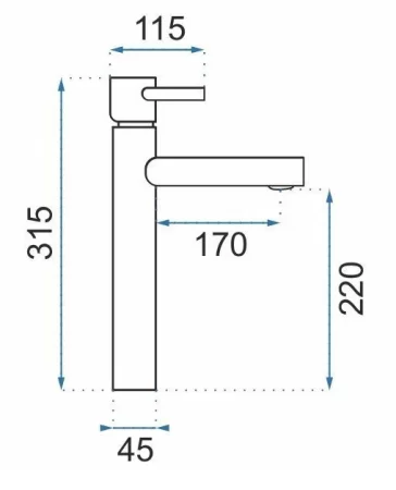 Смеситель для раковины без донного клапана Rea Tess REA-B0229 