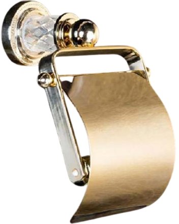 Держатель туалетной бумаги Boheme Murano Cristal 10901-CRST-G с крышкой Золото 