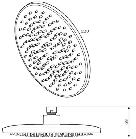 Верхний душ AM.PM Gem F0590022 Черный матовый 