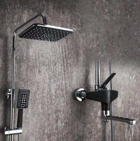 Душевая система Frap H57 F2457 Черная матовая Хром 