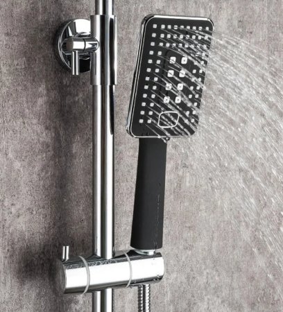 Душевая система Frap H57 F2457 Черная матовая Хром 