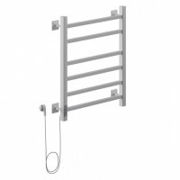 Полотенцесушитель Ника STEP-2 60/40 RAL9005 электрич.кабельны, белый матовый левый тэн
