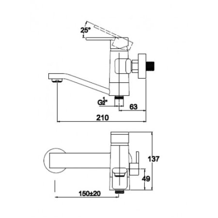 Смеситель для ванны Kaiser Sonat 34522 Хром 