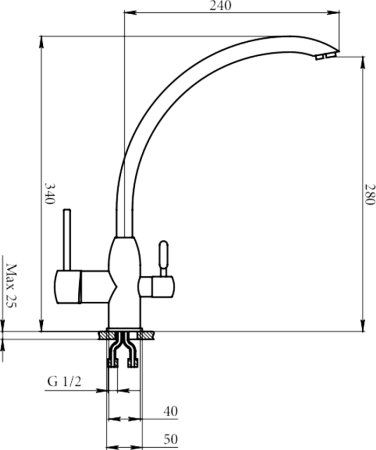 Смеситель Granula GR-3167 для кухонной мойки, брют 