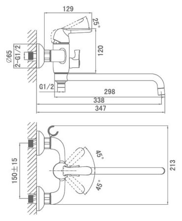 Смеситель D&K Ambrosius Rhein DA1343301 универсальный 