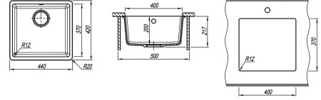 Мойка для кухни Florentina Вега 400 Бежевая 