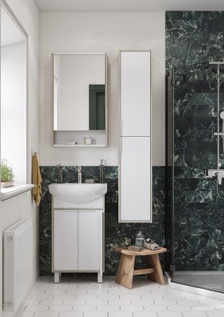 Зеркальный шкаф Aquaton Рико 50 1A212302RIB90 Белый Ясень фабрик 