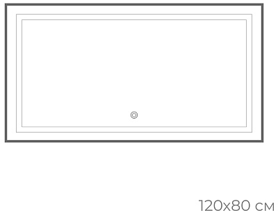 Зеркало Fixsen FX-2120F с подсветкой LED, прямоугольное 120х80см, цвет рамы графит 