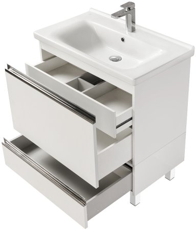 Тумба под раковину Aquaton Капри 80 1A230201KP010 подвесная Белая глянцевая 