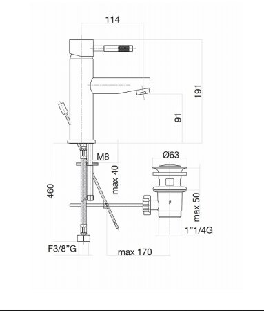 Смеситель для биде Fiore Xenon 44CR5371 Хром 