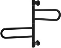 Полотенцесушитель электрический поворотный Energy U chrome G2K черный матовый, скрытое/наружное подключение, 540мм х 400мм