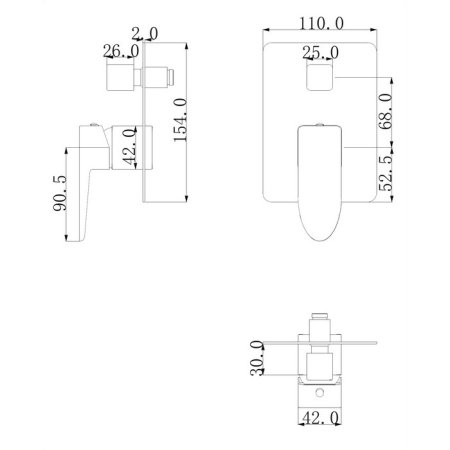 Смеситель Omnires Siena SN7335CR для ванны с душем, скрытого монтажа 