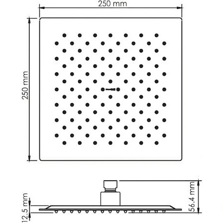 Верхний душ WasserKRAFT A255 Черный матовый 