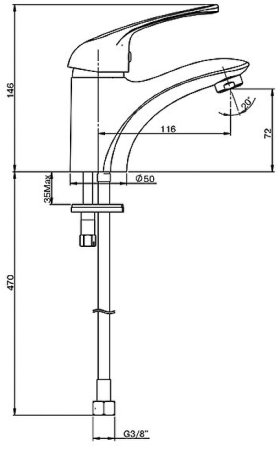 Смеситель для раковины Paini Trento TRCR205LMKM Хром 