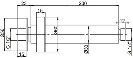 Кронштейн для верхнего душа Paini 50CR744T620BI Хром глянцевый 