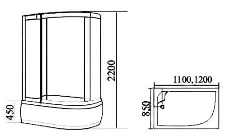 Душевая кабина Timo Т-1110 L 