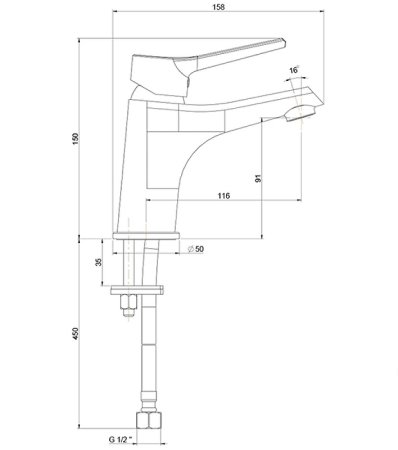 Смеситель для раковины Paini Messina MECR205N35 Хром 