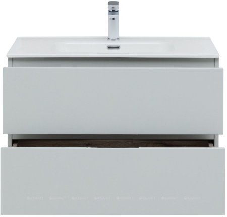 Тумба с раковиной Aquanet Алвита New 80 2 ящика, серый 