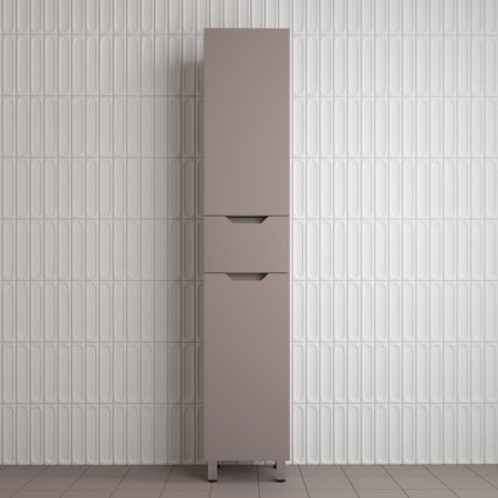 Пенал напольный Style Line  "Остин" 360 см 1 ящик тауп темный эмаль PLUS 