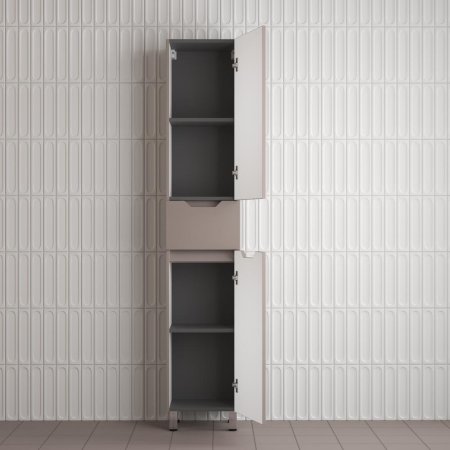 Пенал напольный Style Line  "Остин" 360 см 1 ящик тауп темный эмаль PLUS 