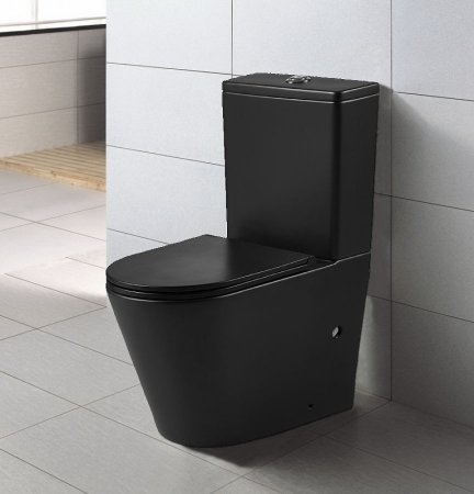 Унитаз компакт Azario Vetro AZ-2149-MB Черный матовый с бачком и сиденьем Микролифт 