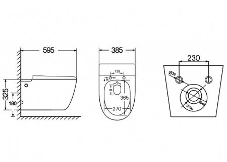 Унитаз Abber Bequem AC1107P подвесной с сиденьем Микролифт 