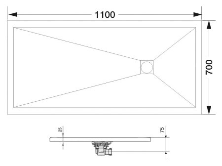 Поддон для душа RGW Stone Tray ST-0117W 70х110 