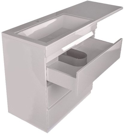 Тумба под раковину Style Line Даллас 130 Люкс Plus СС-00000558 Белая 