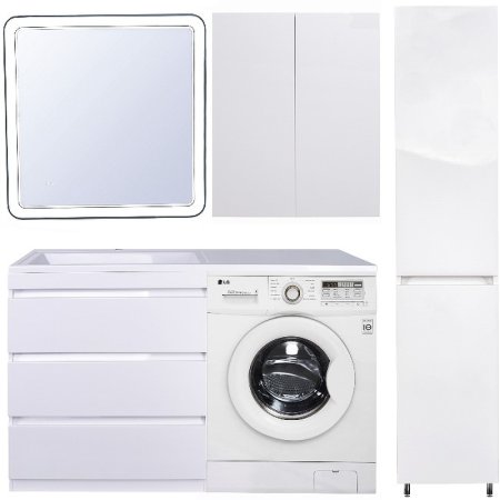 Тумба под раковину Style Line Даллас 130 Люкс Plus СС-00000558 Белая 