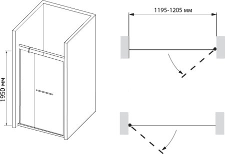 Душевая дверь в нишу RGW Viscount VI-01 120х195 профиль белый, стекло прозрачное 