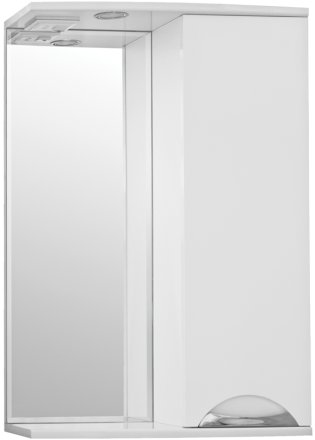 Зеркало со шкафом Style Line Жасмин 55 С с подсветкой Белый глянец 