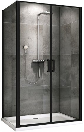 Душевой уголок Abber Sonnenstrand 100x80 AG04100BC-S80B профиль Черный стекло прозрачное 