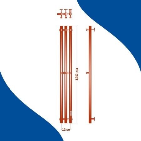 Полотенцесушитель электрический (I-образный) Маргроид Inaro III M0057, 15x120 см 