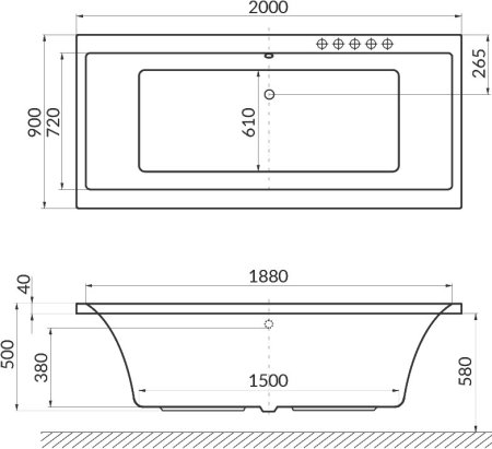 Акриловая ванна Excellent Pryzmat WAEX.PRY20.SMART 200x90 