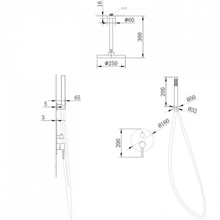 Душевая система Abber Emotion AF8821B Черная матовая 