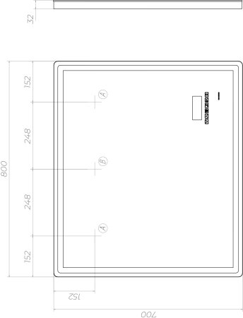 Зеркало VIGO Geometry Media z.GEO.80.Media, 80 см 