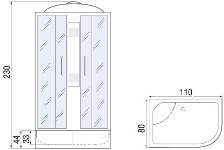 Душевая кабина River Nara XL 110x80 MT R 10000006210 без гидромассажа 