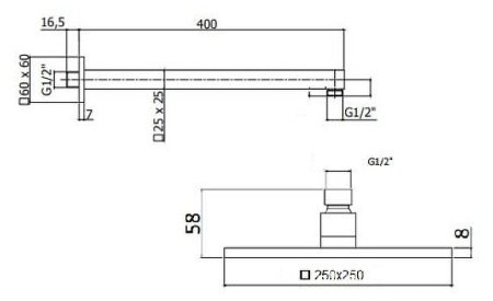 Верхний душ BelBagno Romano ROM-SLD-CRM Хром 